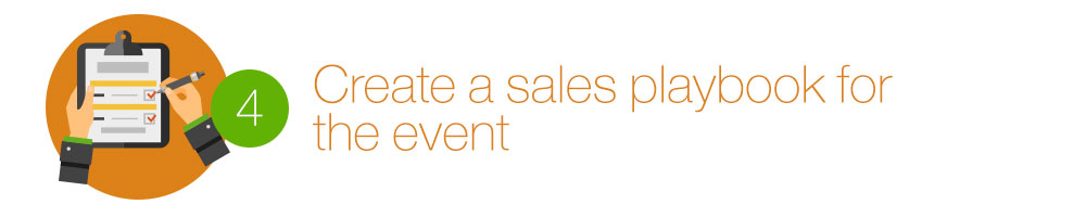 Create a sales playbook for the event